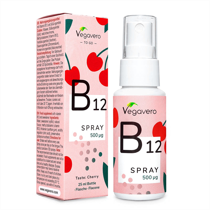 В12 Spray/ Витамин В12 (Метилкобаламин) / Орален спрей, 25 ml, 100% Vegan Vegavero - BadiZdrav.BG