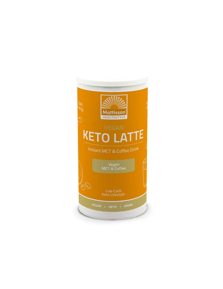 Веган Кето лате - Инстантна напитка с кафе и MCT масла, с аромат на бадеми, 200 g Mattisson Healthstyle - BadiZdrav.BG
