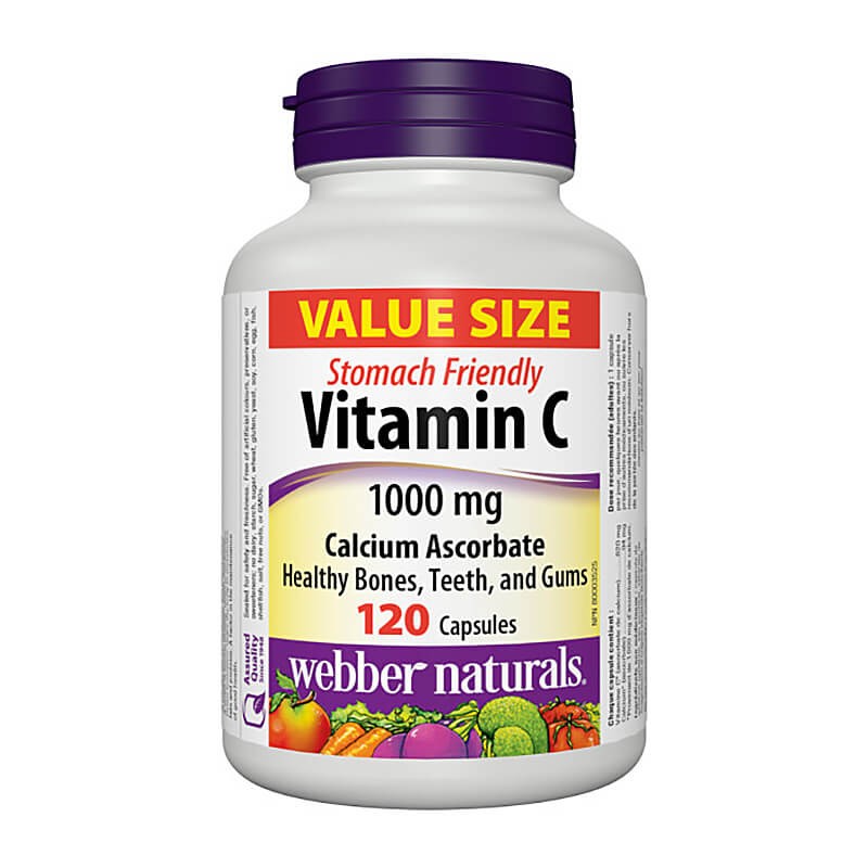 Vitamin C Calcium Ascorbate – Витамин С (калциев аскорбат) 1000 mg, 120 капсули  Webber Naturals - BadiZdrav.BG