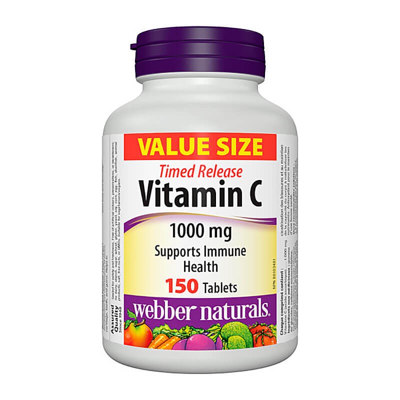 Vitamin C Timed Release 1000 mg - Витамин С 1000 mg (с удължено освобождаване), 150 таблетки - BadiZdrav.BG