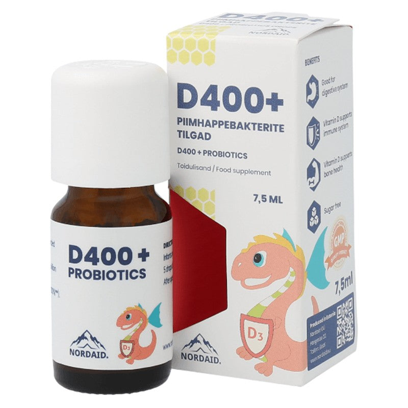 Витамин D3 400 IU + Пробиотици (за деца и възрастни), капки 7.5 ml - BadiZdrav.BG