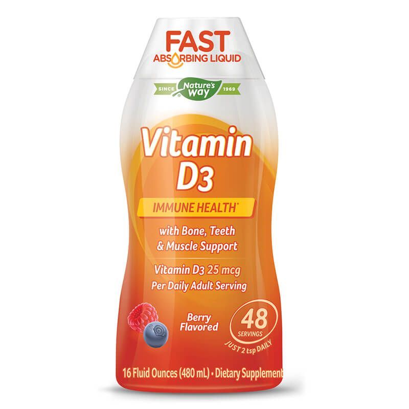 Vitamin D3 Fast Absorbing Liquid / Витамин D3 x 480 ml Nature’s Way - BadiZdrav.BG