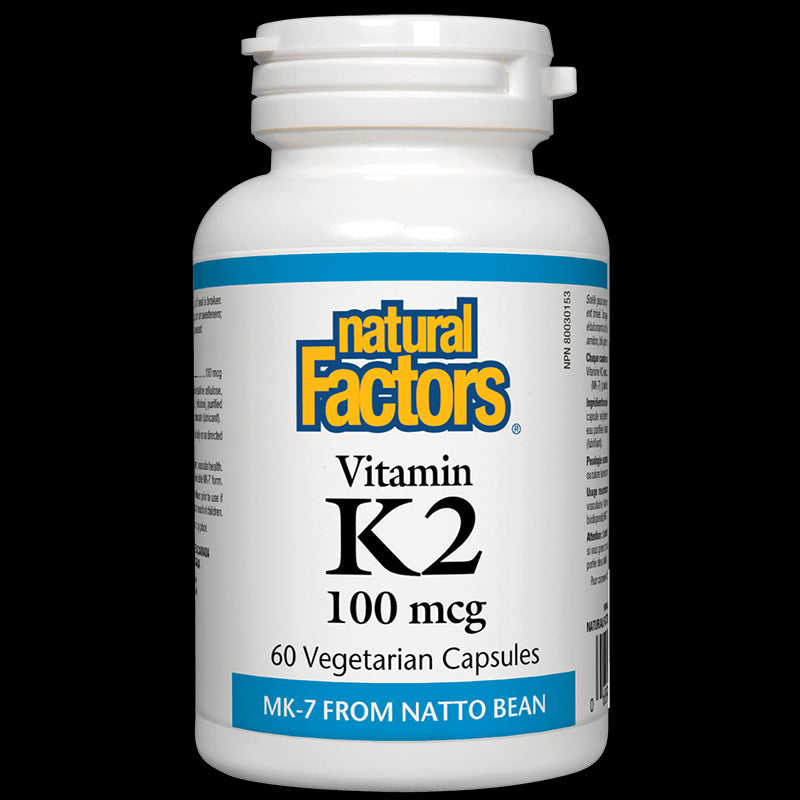 Vitamin K2/ Витамин К2 (MK-7) 100 mcg х 60 капсули Natural Factors - BadiZdrav.BG