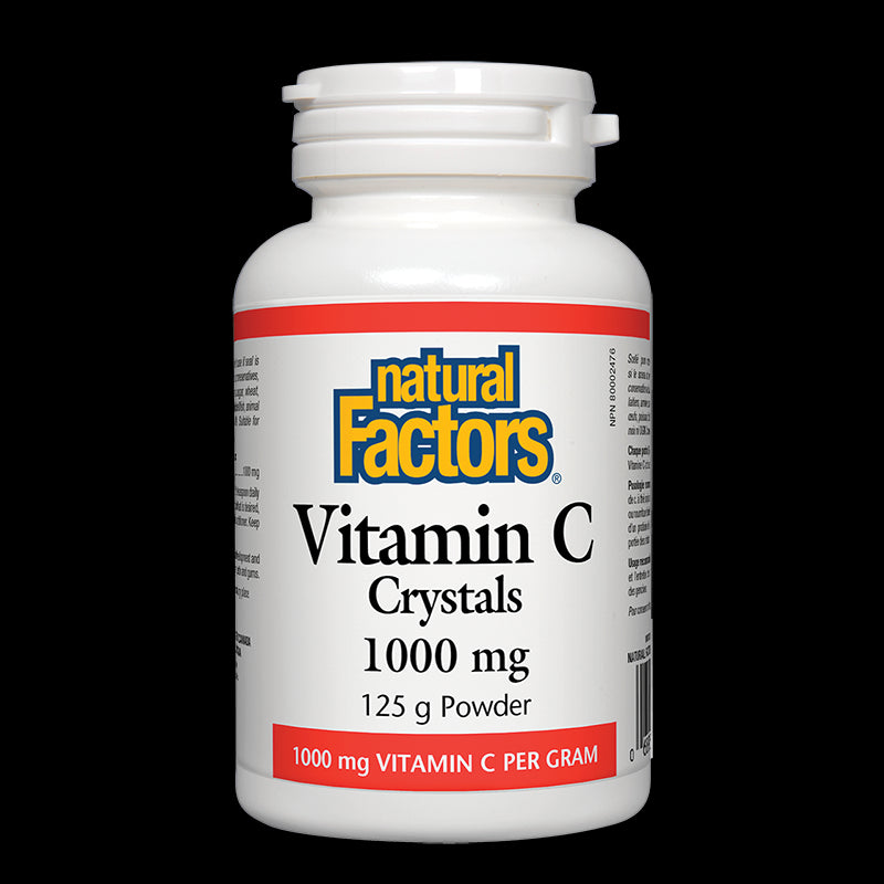 Витамин С, прах - Vitamin C Crystals 1000 mg, 250 дози Natural Factors - BadiZdrav.BG