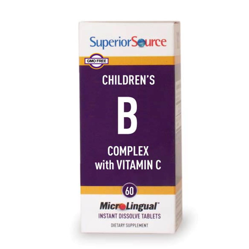 Витамин В-Комплекс+С за деца, 60 сублингвални таблетки Superior Source
