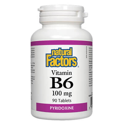 Vitamin B6/ Витамин В6 (пиридоксин) 100 mg х 90 таблетки Natural Factors - BadiZdrav.BG