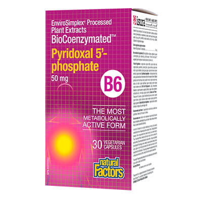 Pyridoxal 5`-phosphate BioCoenzymated™/ Витамин В6 Пиридоксал-5-фосфат 50 mg х 30 капсули Natural Factors - BadiZdrav.BG