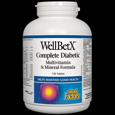 WellBetX® Complete Diabetic/ Мултивитамини за диабетици x 120 таблетки Natural Factors - BadiZdrav.BG