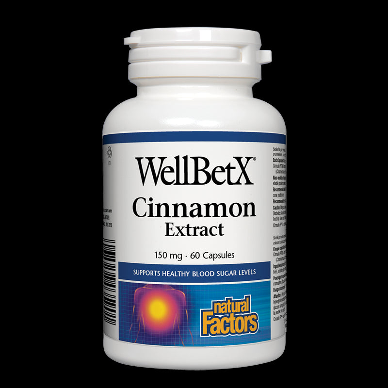 WellBetX® Cinnamon Extract/ Канела 150 mg х 60 капсули Natural Factors - BadiZdrav.BG