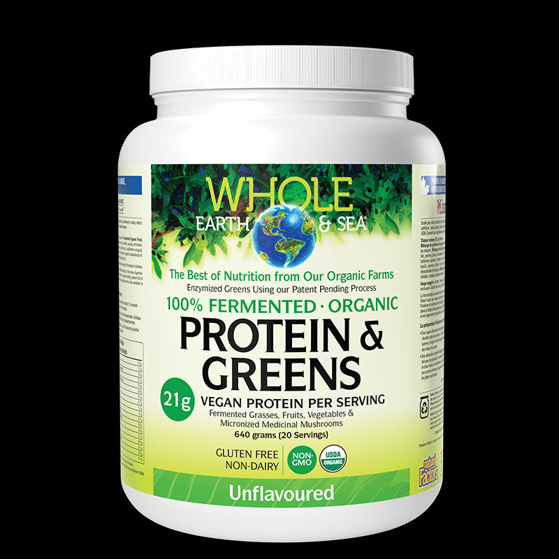 Whole earth and sea® 100 Fermented Organic Protein and Greens (неовкусен), 640 g пудра