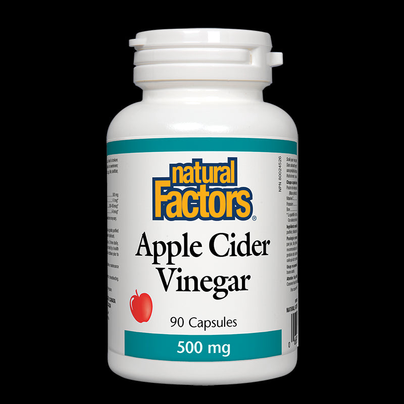 Apple Cider Vinegar/ Ябълков оцет 500 mg х 90 капсули Natural Factors - BadiZdrav.BG