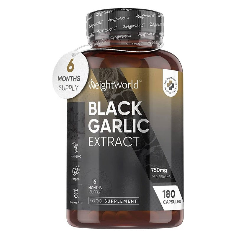 Здраве за сърцето - Черен чесън 750 mg, 180 капсули - Black Garlic - BadiZdrav.BG