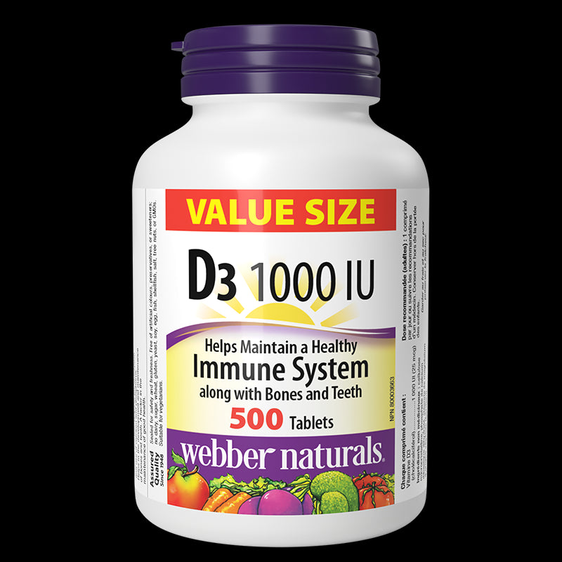 Здрави кости и силен имунитет - Витамин D3 1000 IU, 500 таблетки - BadiZdrav.BG