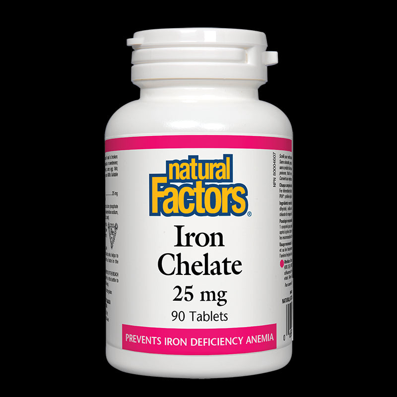 Iron Chelate/ Желязо (хелат) 25 mg x 90 таблетки Natural Factors - BadiZdrav.BG