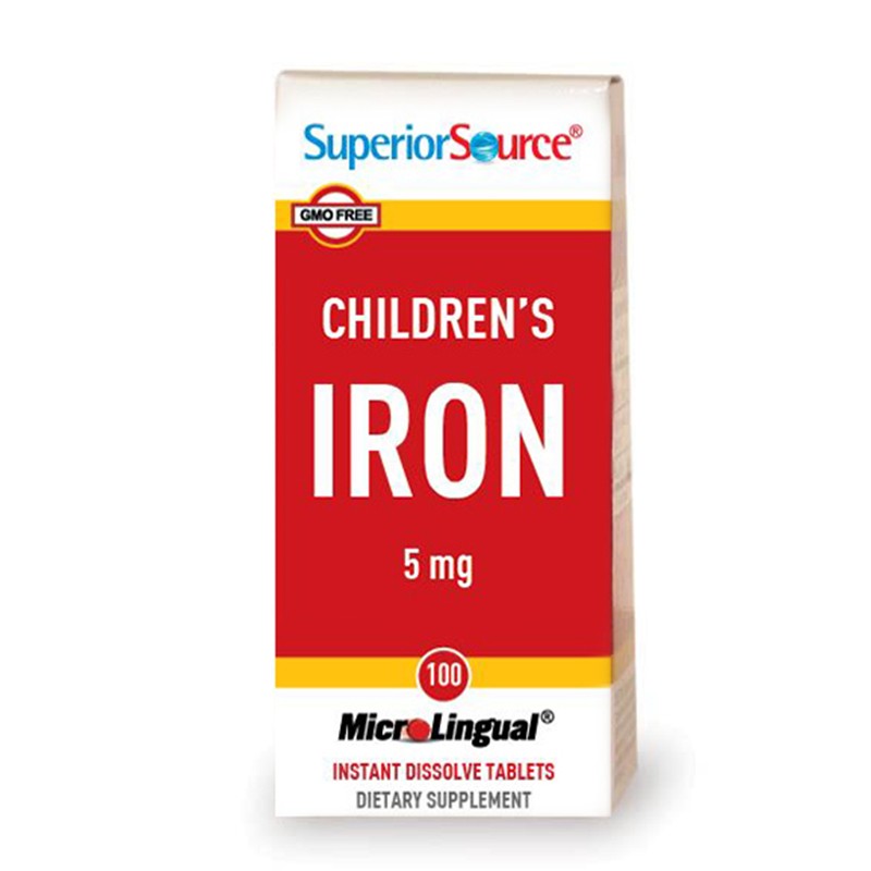 Желязо за Деца, 5 mg x 100 сублингвални таблетки Superior Source - BadiZdrav.BG