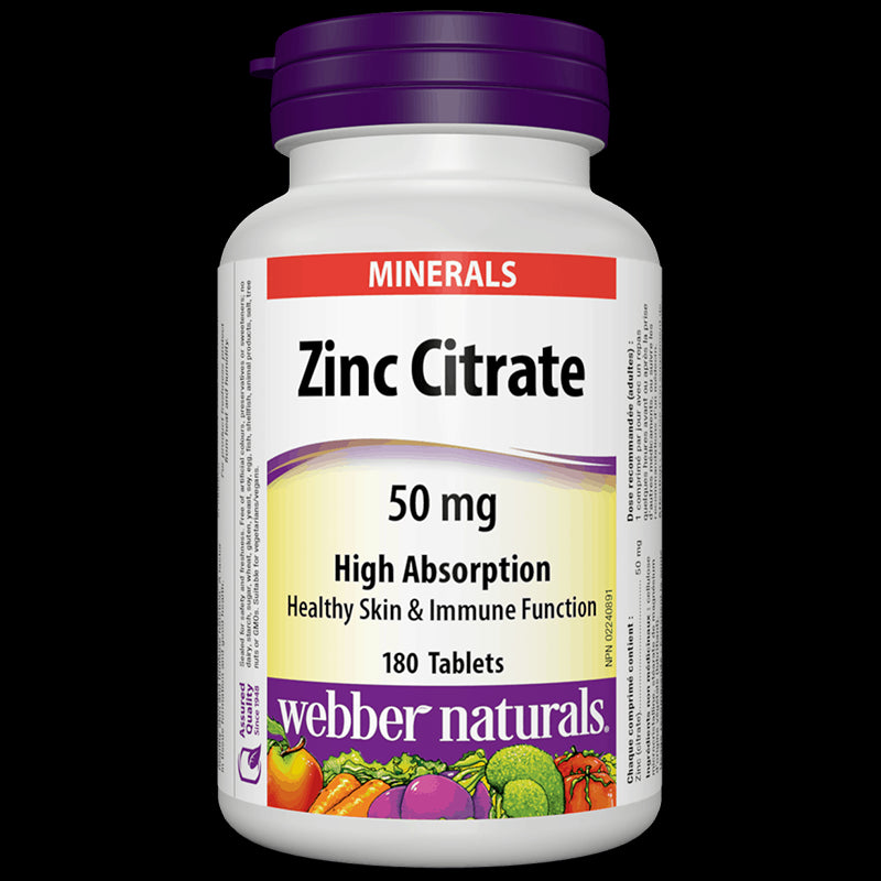 Zinc Citrate / Цинк (цитрат), 50 mg, 180 таблетки - BadiZdrav.BG