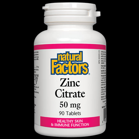 Zinc Citrate / Цинк (цитрат) 50 mg х 90 таблетки Natural Factors - BadiZdrav.BG