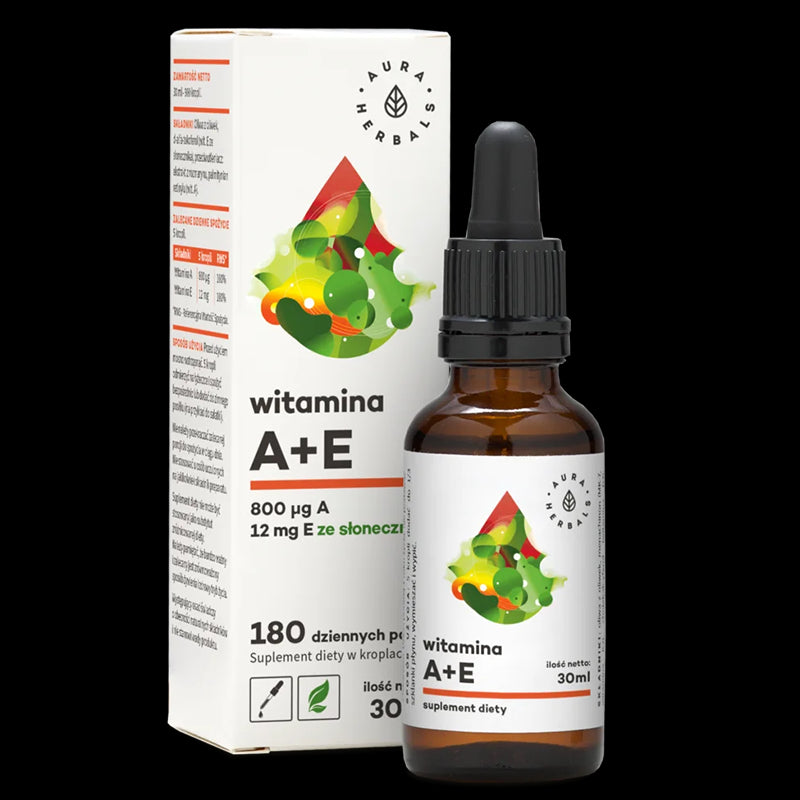 Зрение и имунитет - Витамин А (800 μg) + Е (12 mg), 30 ml капки Aura Herbals - BadiZdrav.BG
